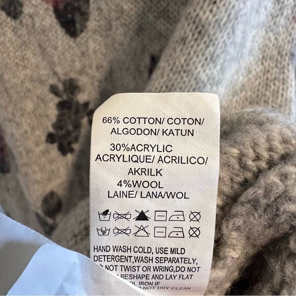 Lucky Brand Floral Gray Pullover Sweater Size M - Picture 5 of 8